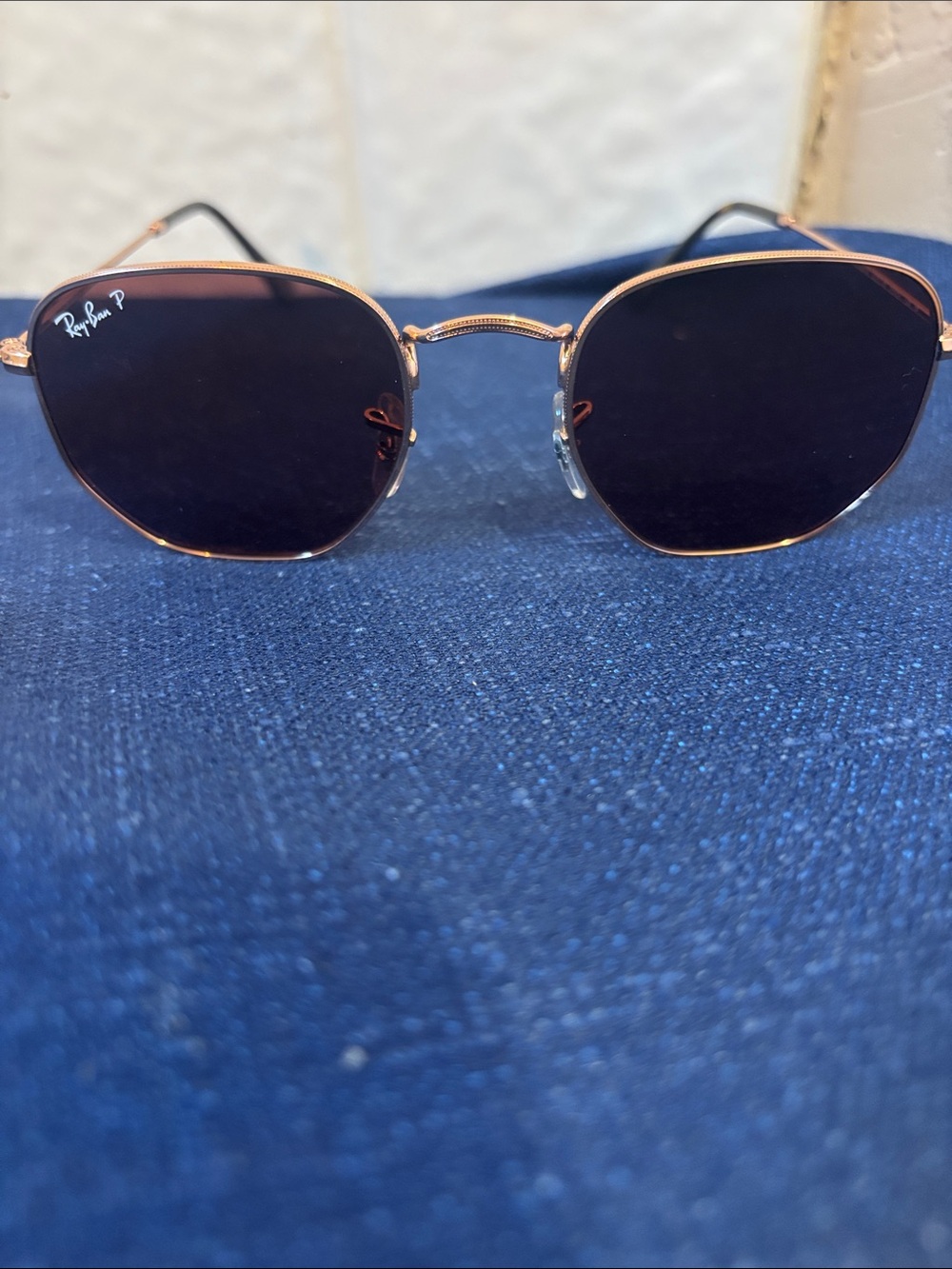 Ray-Ban Gold Frame Black Lens Sunglasses